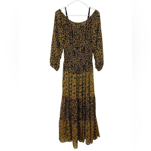 Figueroa floral leopard maxi peasant dress #53 - Picture 3 of 8